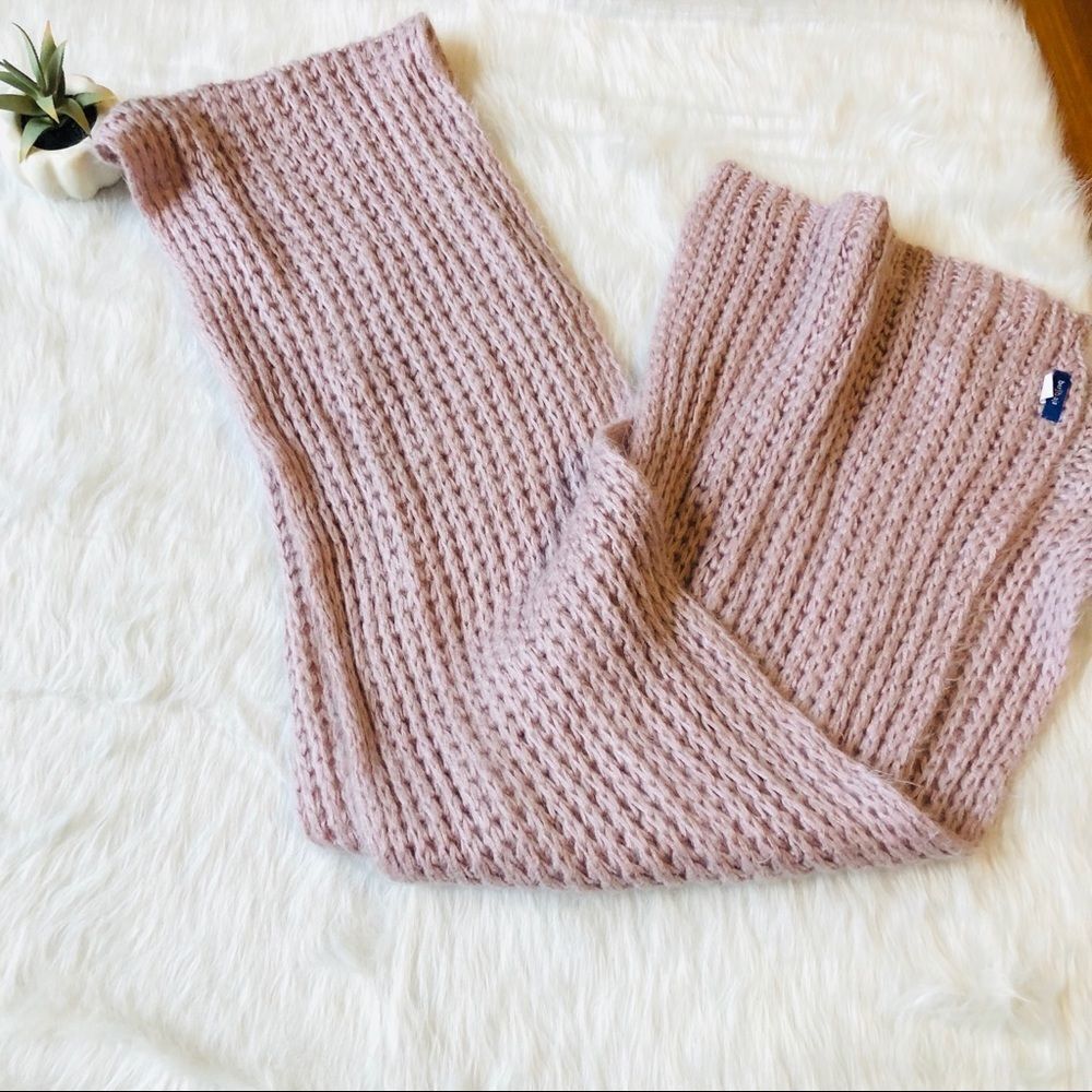 BUJIBAHA Pink Mohair Rib Knit Scarf